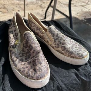 Anne Klein Leopard Print Slip-On Sneakers